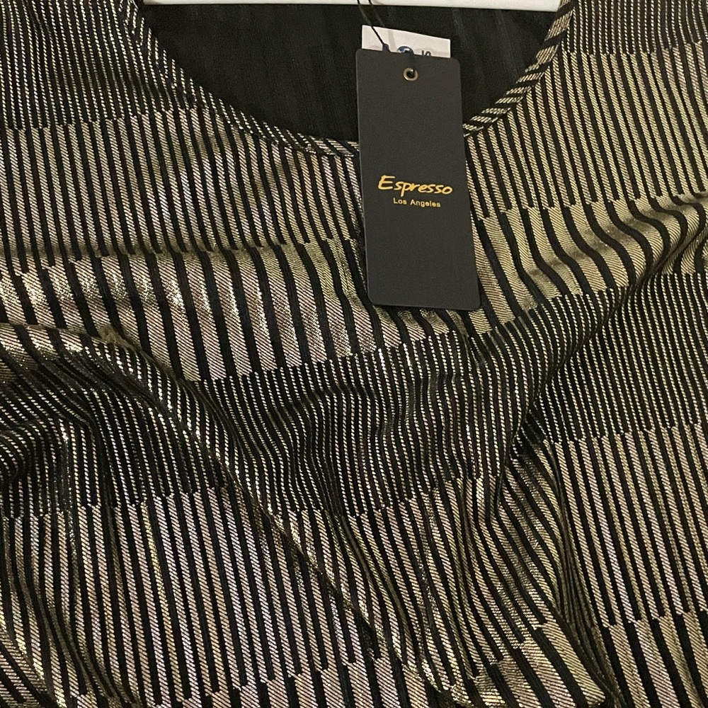 Shimmery gold & black women's dress.